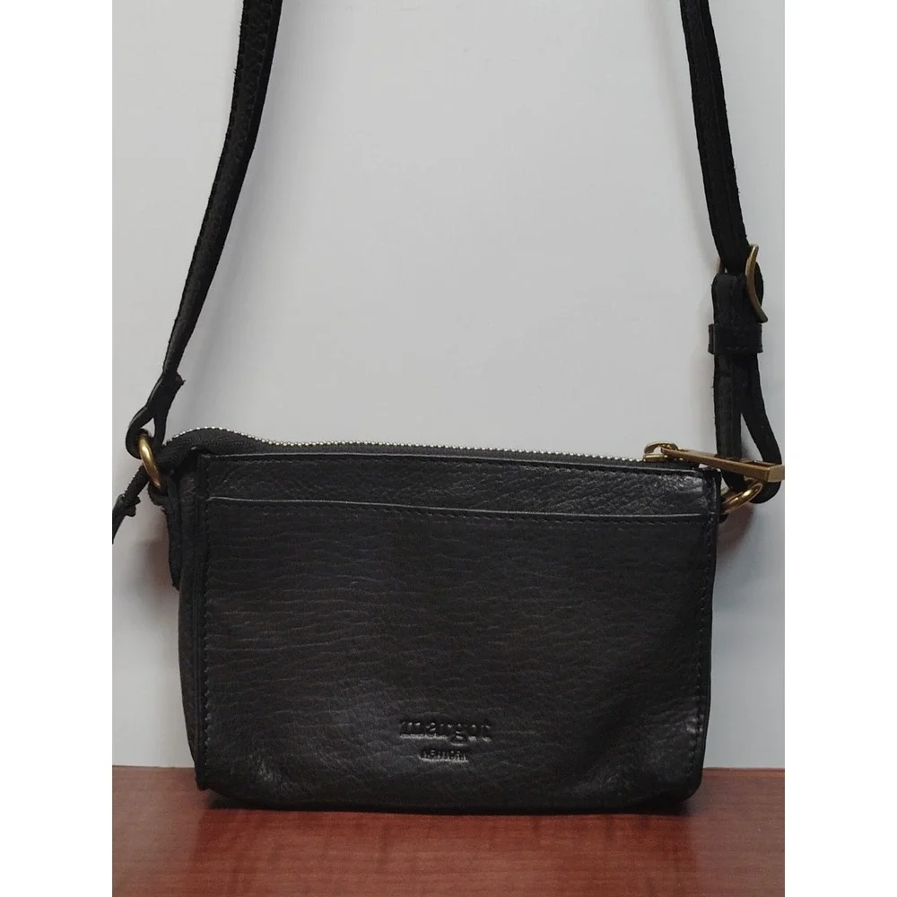 Margot Aiden Wallet On The String Black Leather Crossbody Phone Card Holder